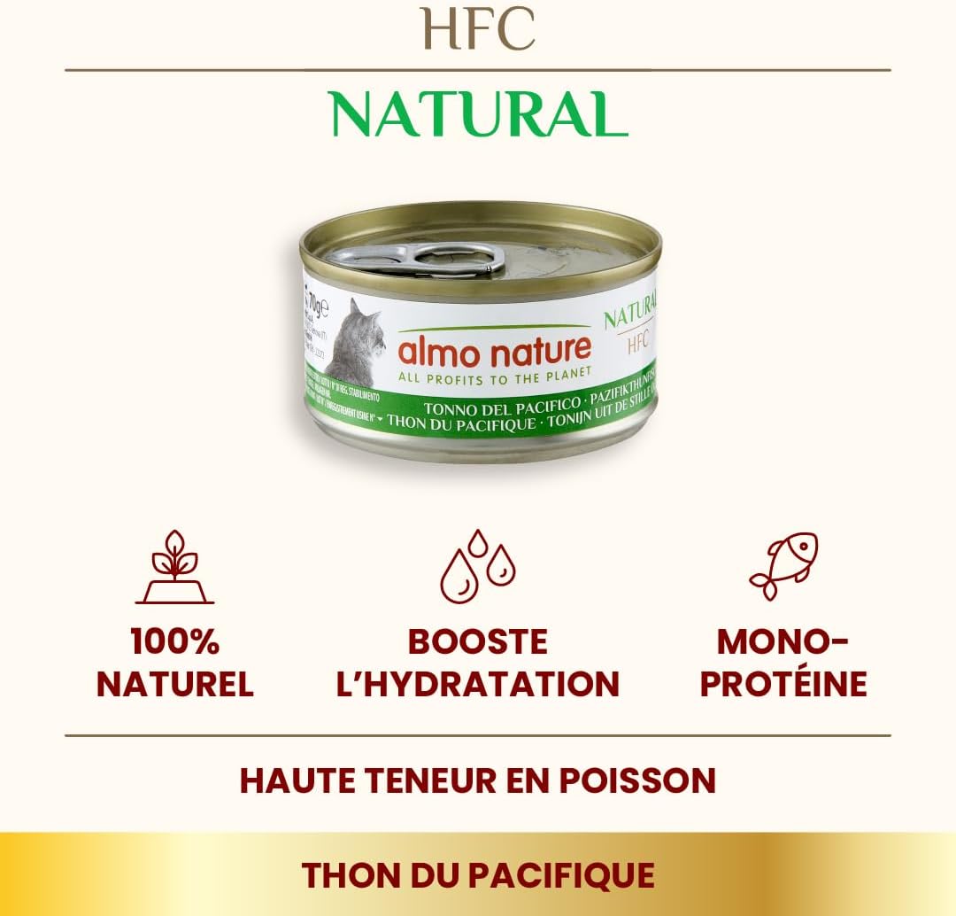 Boîte Almo Nature HFC Thon du Pacifique nourriture humide chat adulte