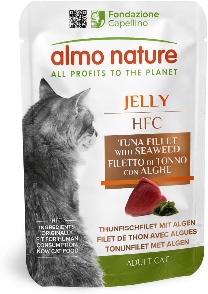 Lot de 24 sachets pâtés pour chat thon algues Almo Nature