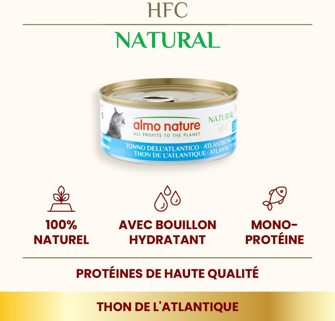 Pâtés pour chat Almo Nature HFC Natural thon Atlantique