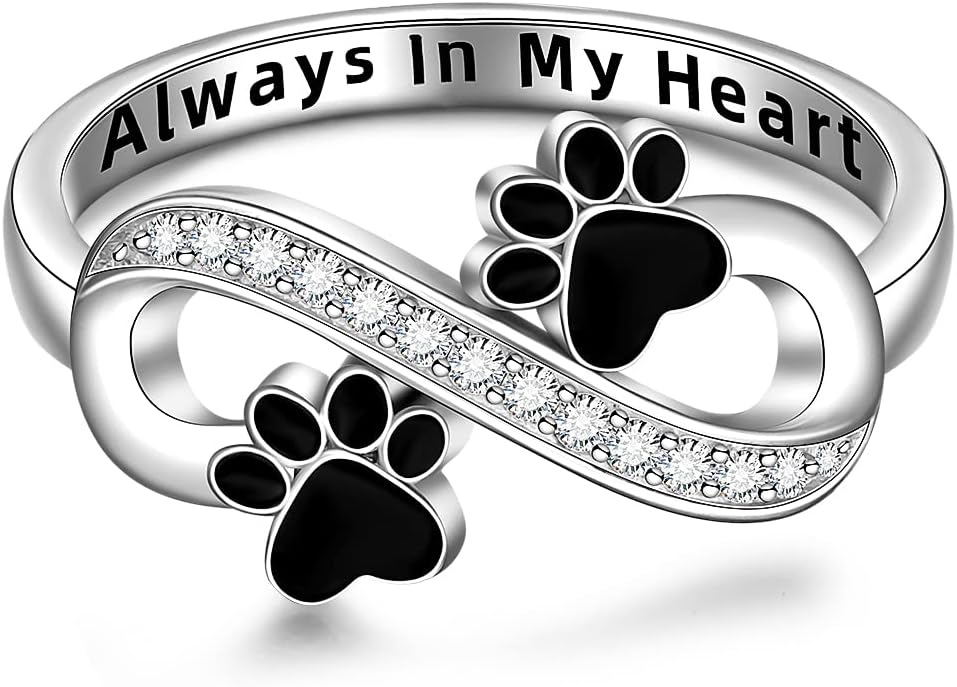 Bague ajustable en argent sterling pour amoureuse des animaux
