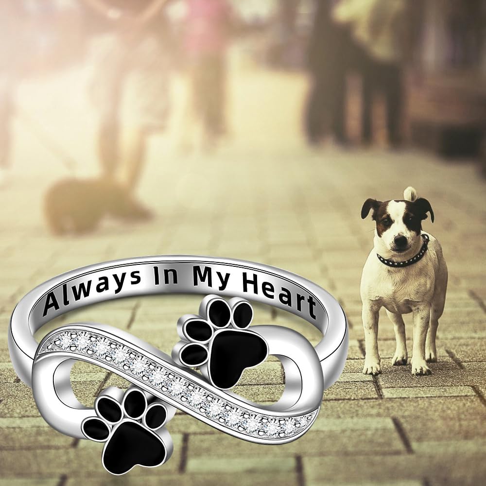 Bague en argent 925 empreinte de patte chien Talonior