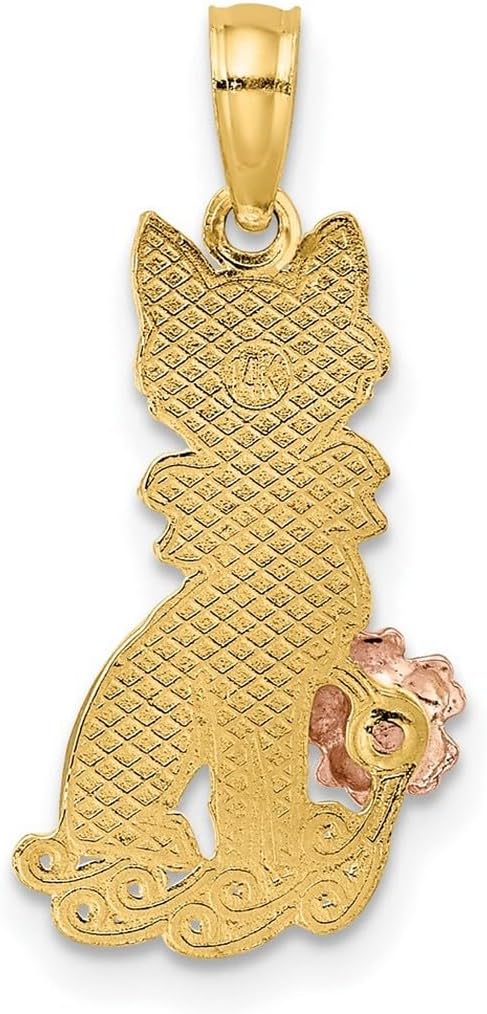 Bijou chat assis or jaune 14K, idée cadeau femme élégante