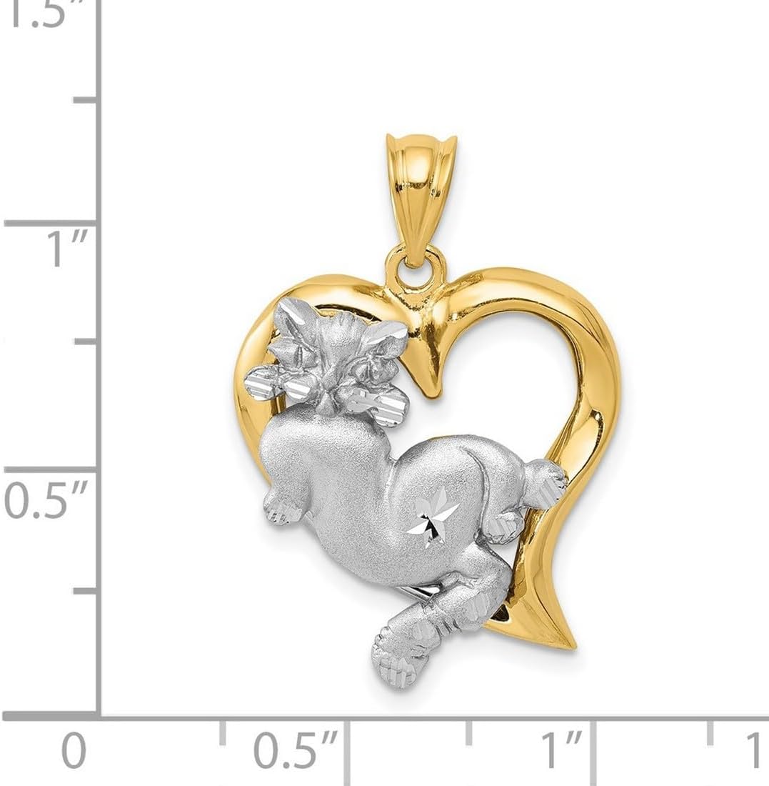 Détail du pendentif chat amoureux or jaune pour femme
