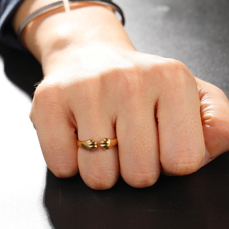 Bague patte de chat en or rose 18 carats Seidayee vue de face