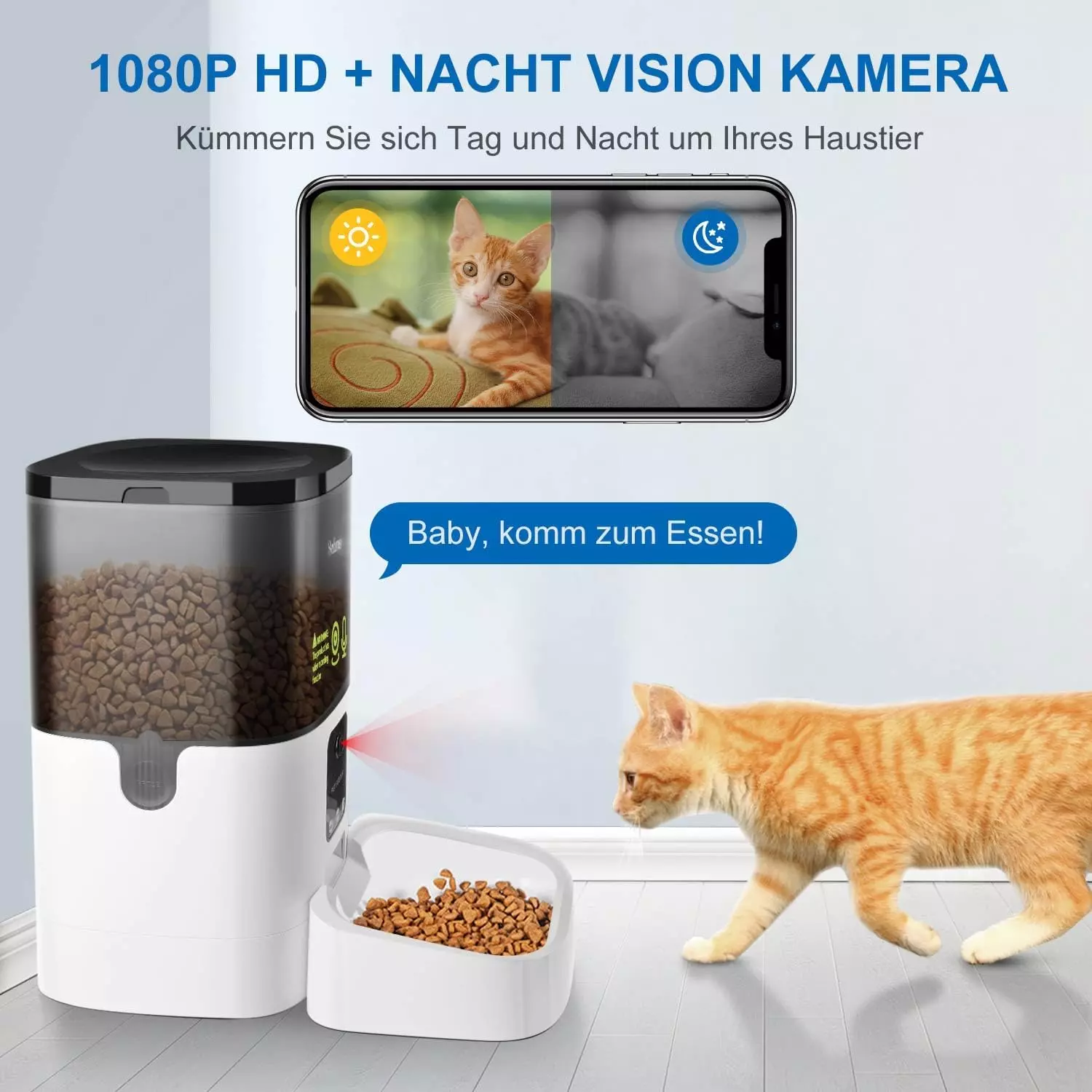 Distributeur Automatique Croquettes Caméra HD