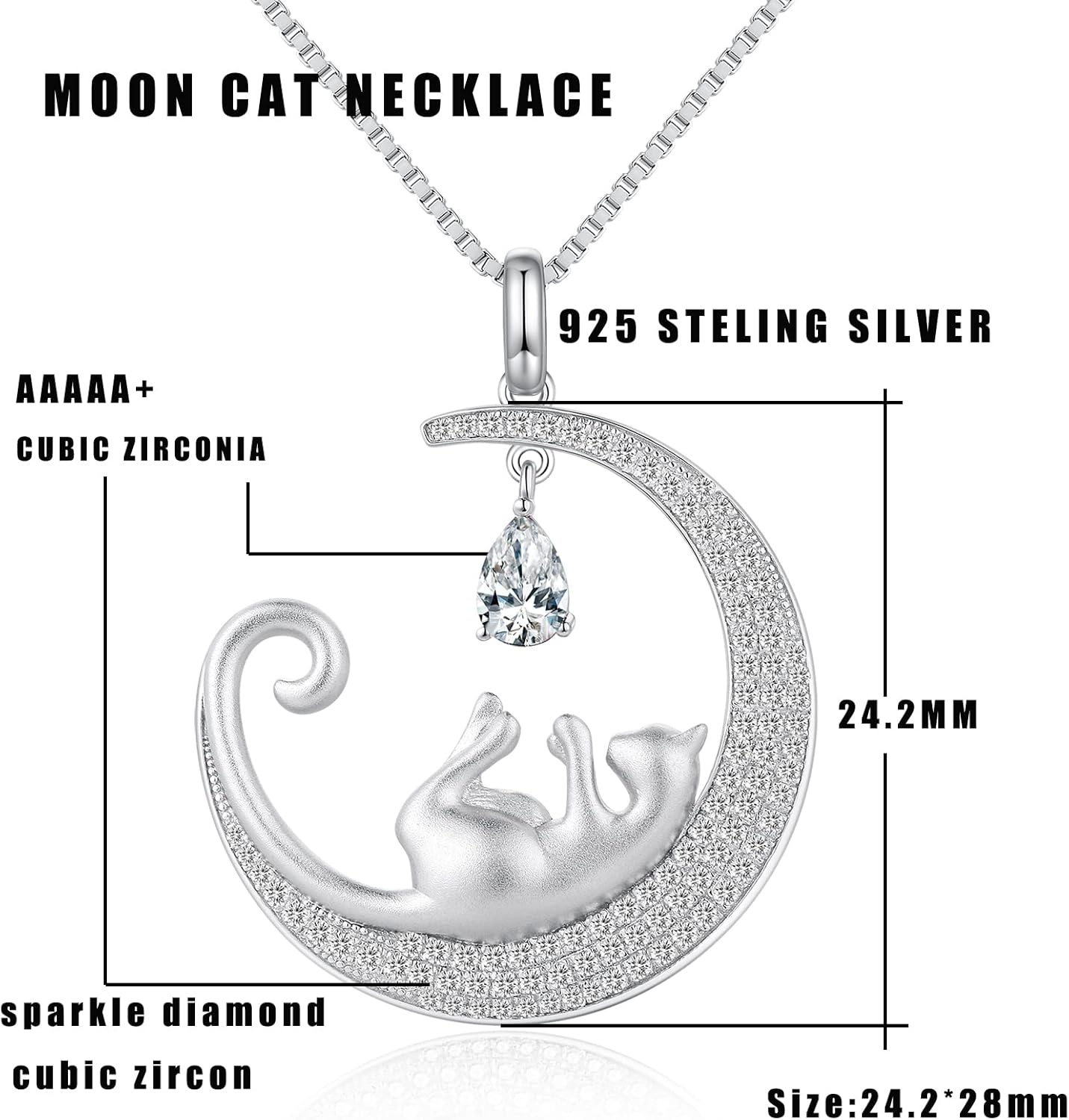 Détail du pendentif chat et fermoir chaîne poisson