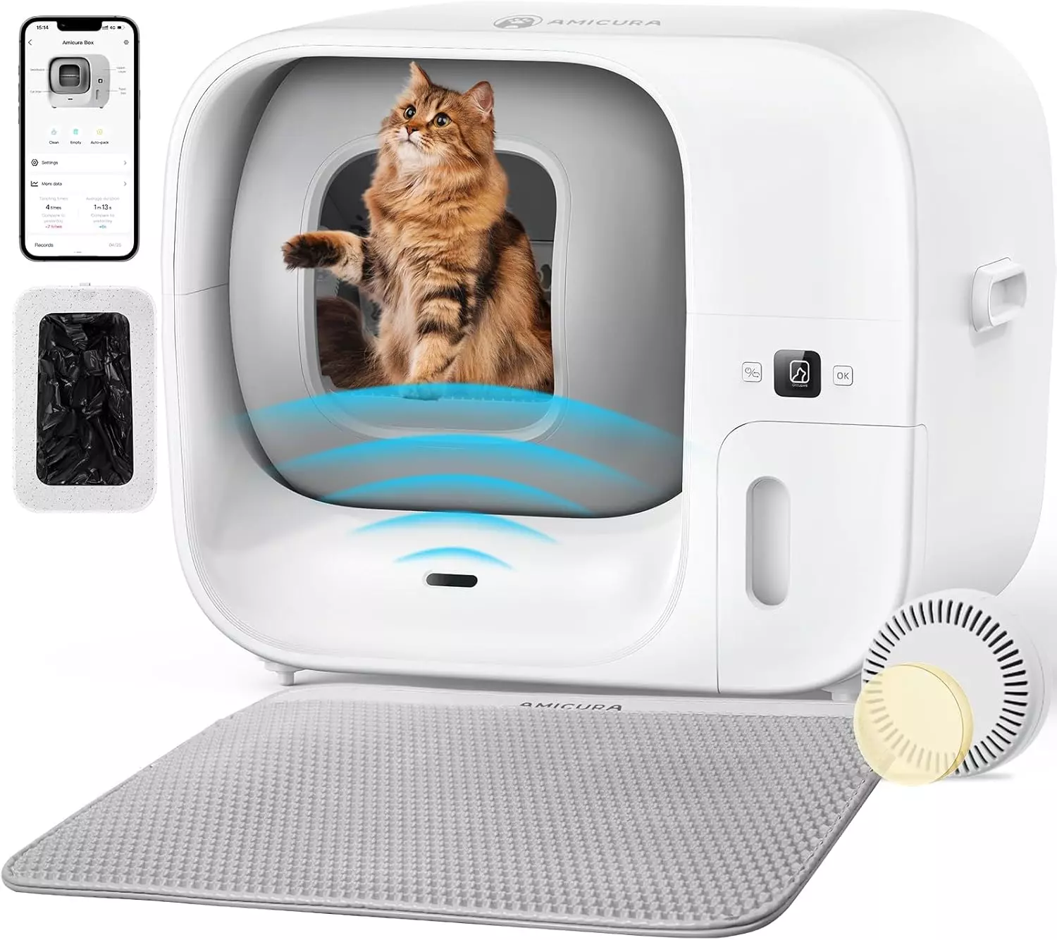 Litière autonettoyante multi-chats