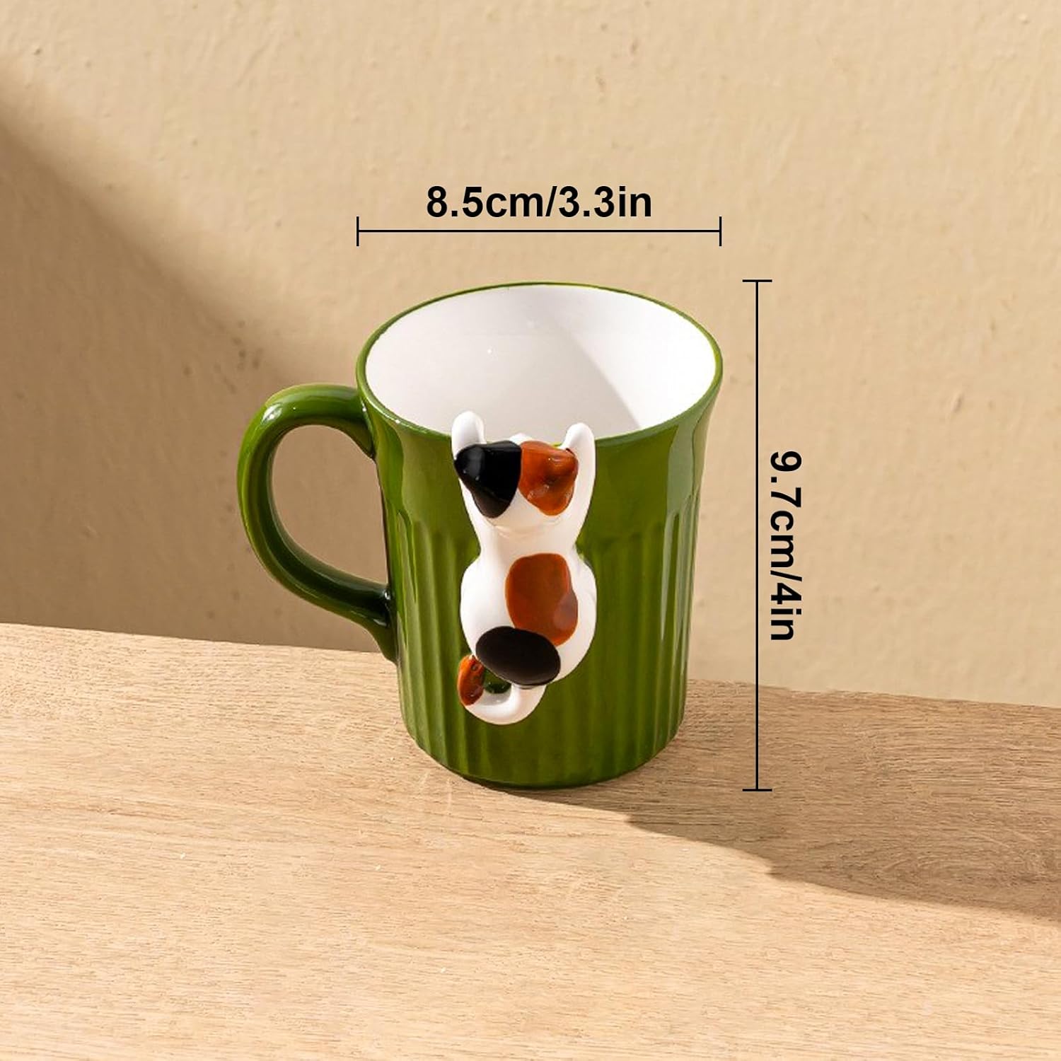 Tasse ZONSUSE chat calicot 3D en céramique avec design ludique