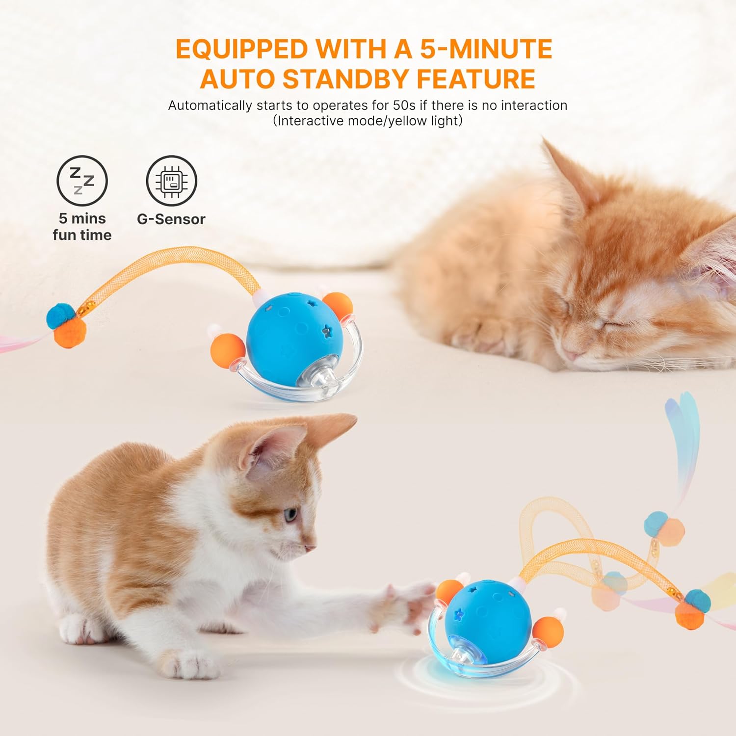 Détail de la queue en maille/plume et du catnip intégré