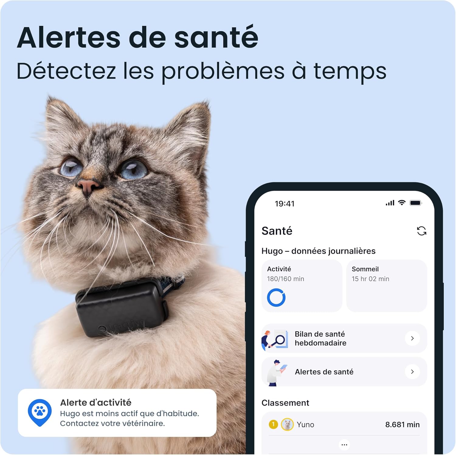 Détail du collier de sécurité Rogz inclus dans le bundle