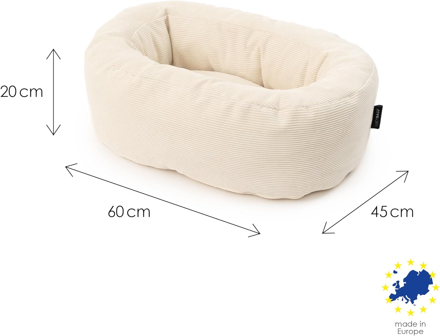 Vue extérieure en toile robuste du panier pour chat