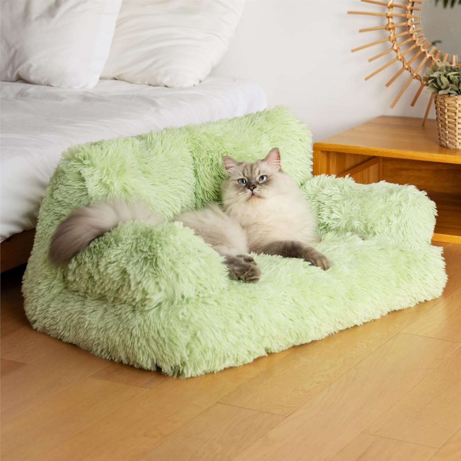 Canapé-lit vert MEWOOFUN pour chat et petit chien