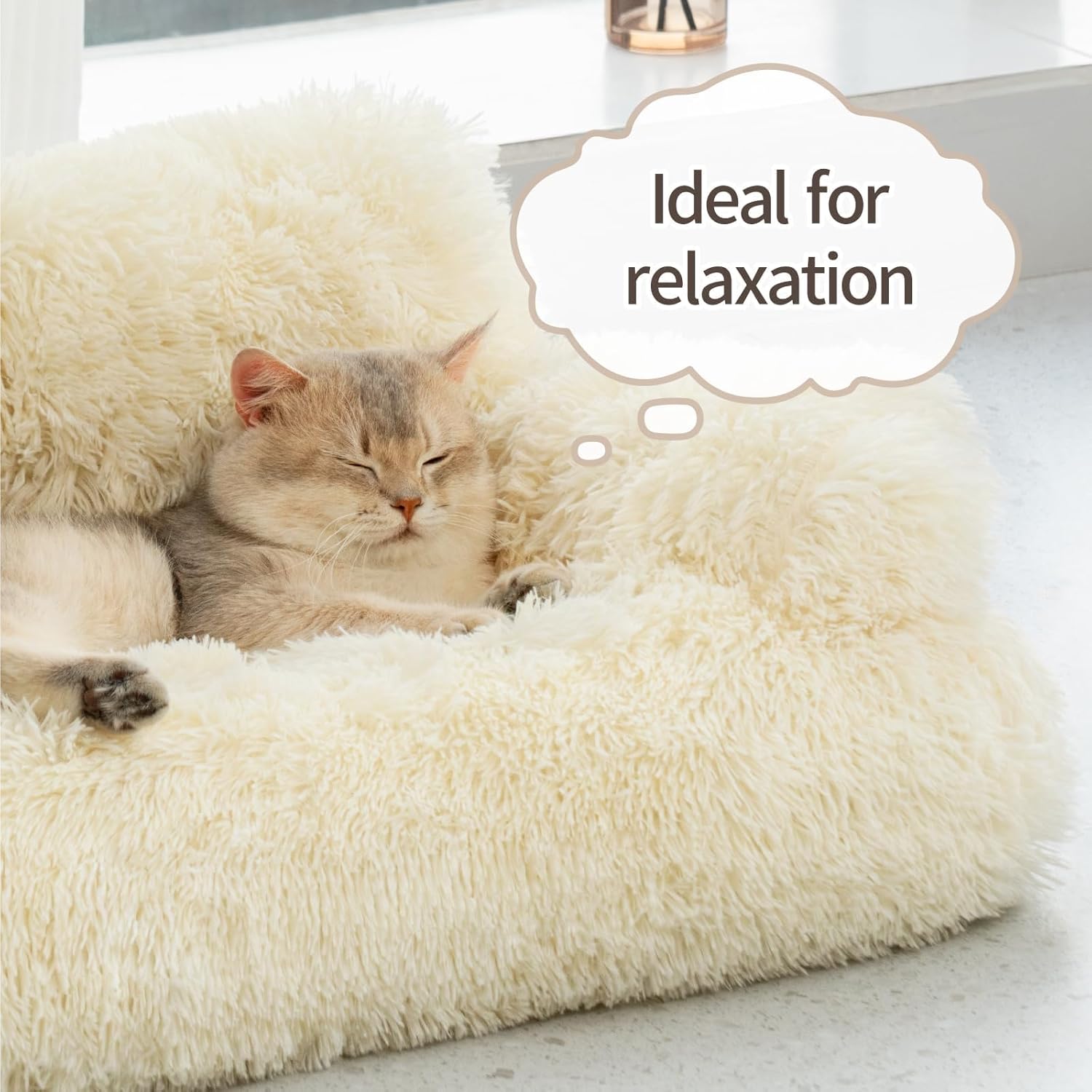 Canapé-lit pour chat MEWOOFUN moelleux avec housse amovible