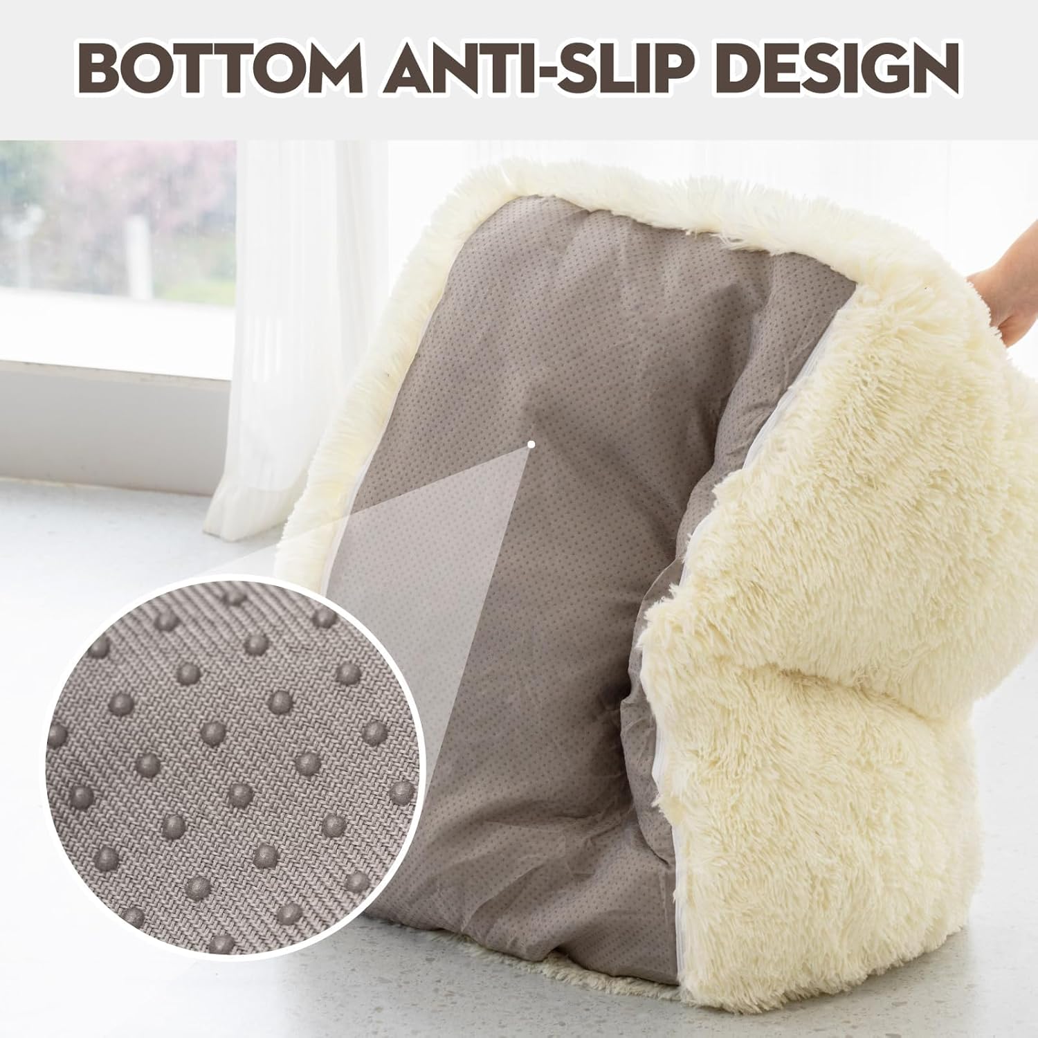 Détail du tissu coton doux et du rembourrage moelleux