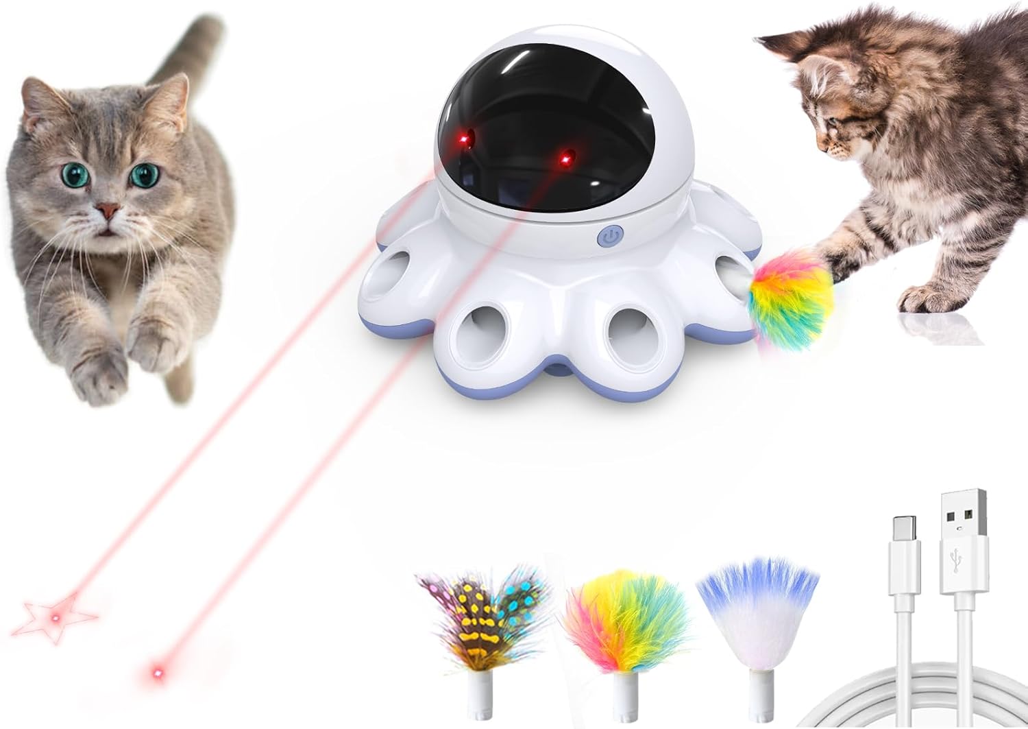 Chat jouant avec le jouet GoldenSun 8 trous en mode automatique