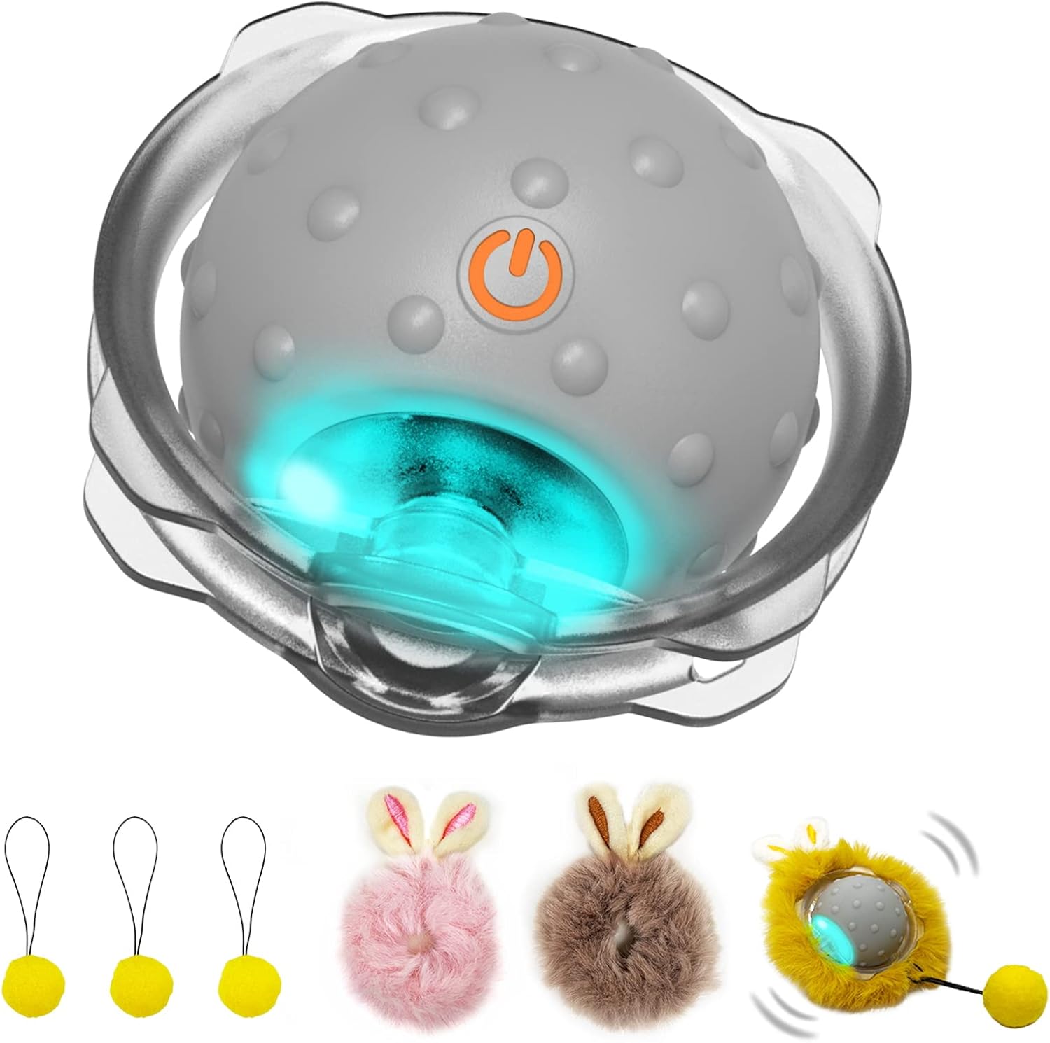 Chaton curieux suivant la balle interactive AUKL