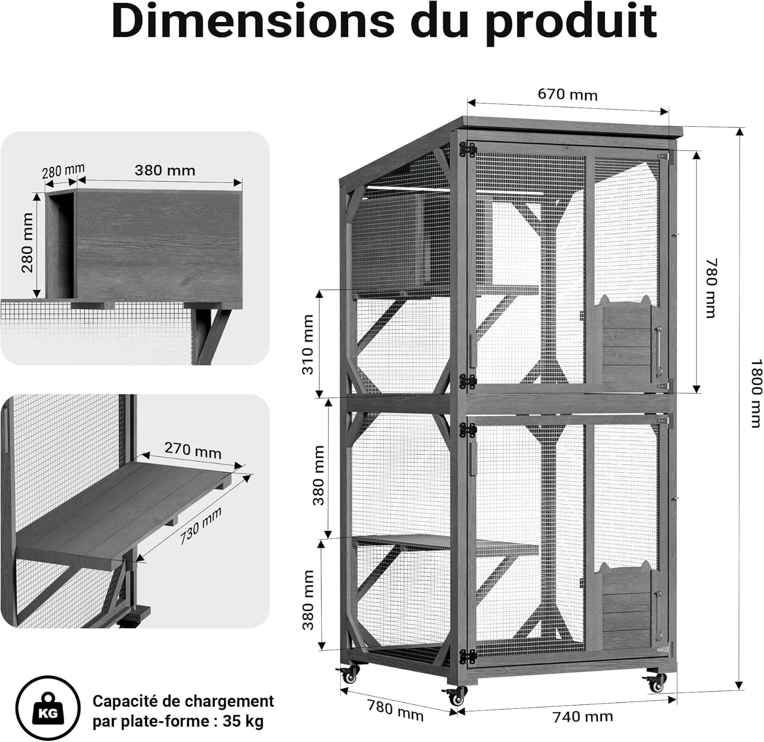 Détail de la structure en bois de sapin et treillis en acier galvanisé