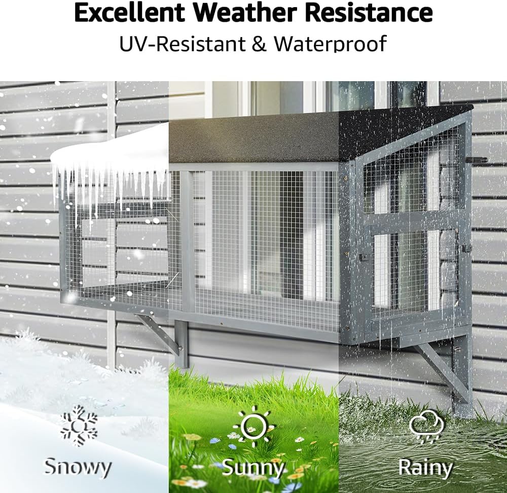Vue du beeNbkks Cat Catio en utilisation par temps ensoleillé