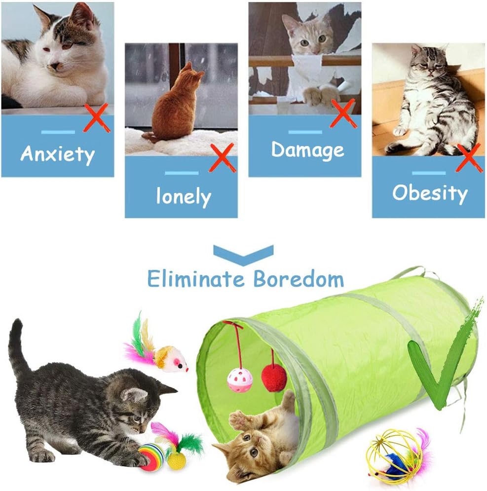 Balles, tunnels et jouets interactifs pour chats d’intérieur