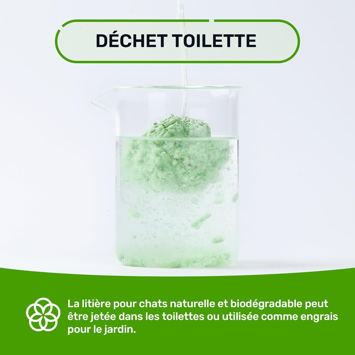 Litière écologique jetable dans les toilettes, respectueuse de l’environnement