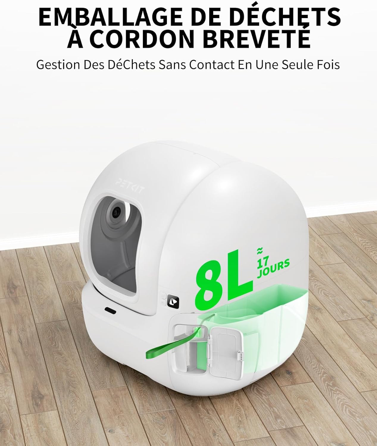 Système autonettoyant pour litière à 99% compatible avec litières agglomérantes