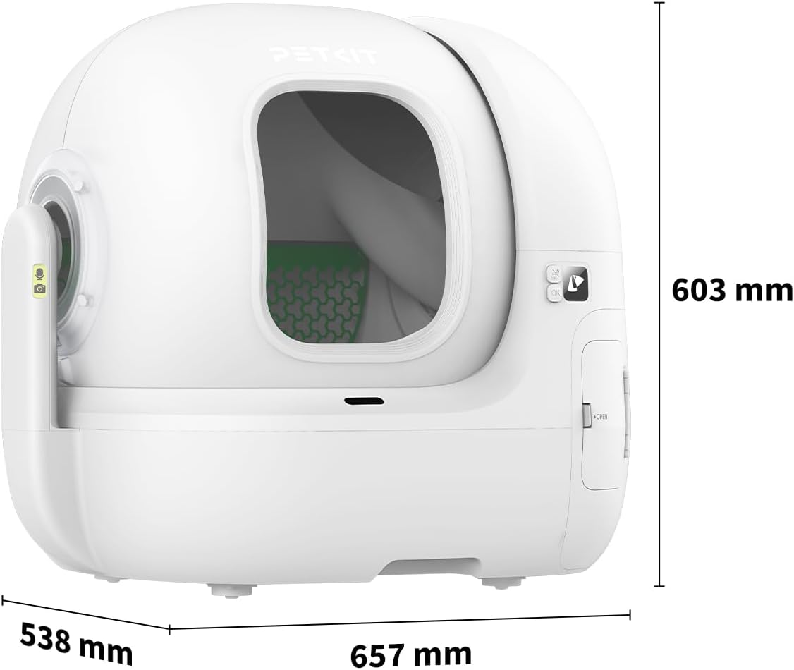 Bac à litière autonettoyant silencieux 35dB avec sécurité anti-pincement pour chats