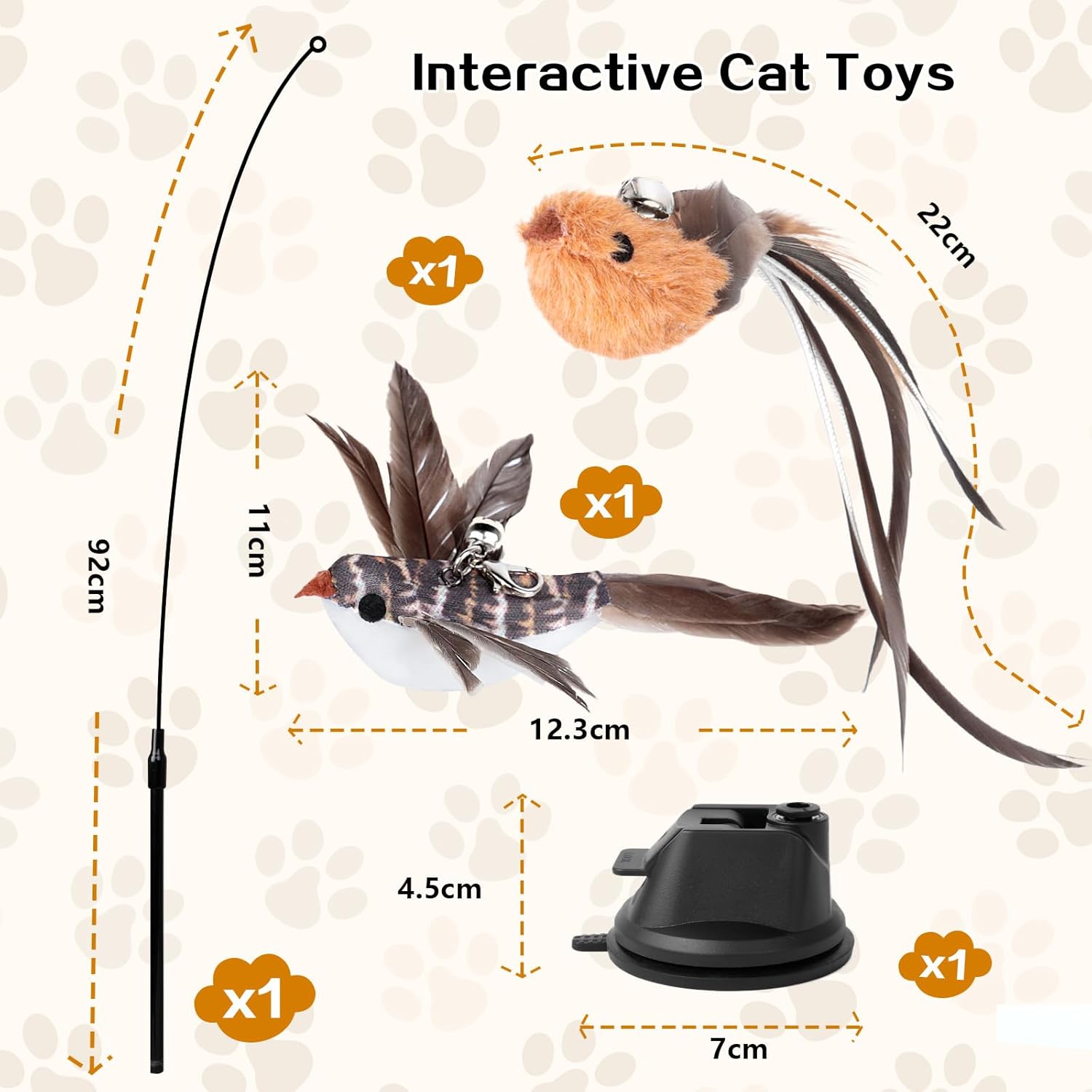 Ensemble de 4 pièces jouet interactif chat AiQInu.