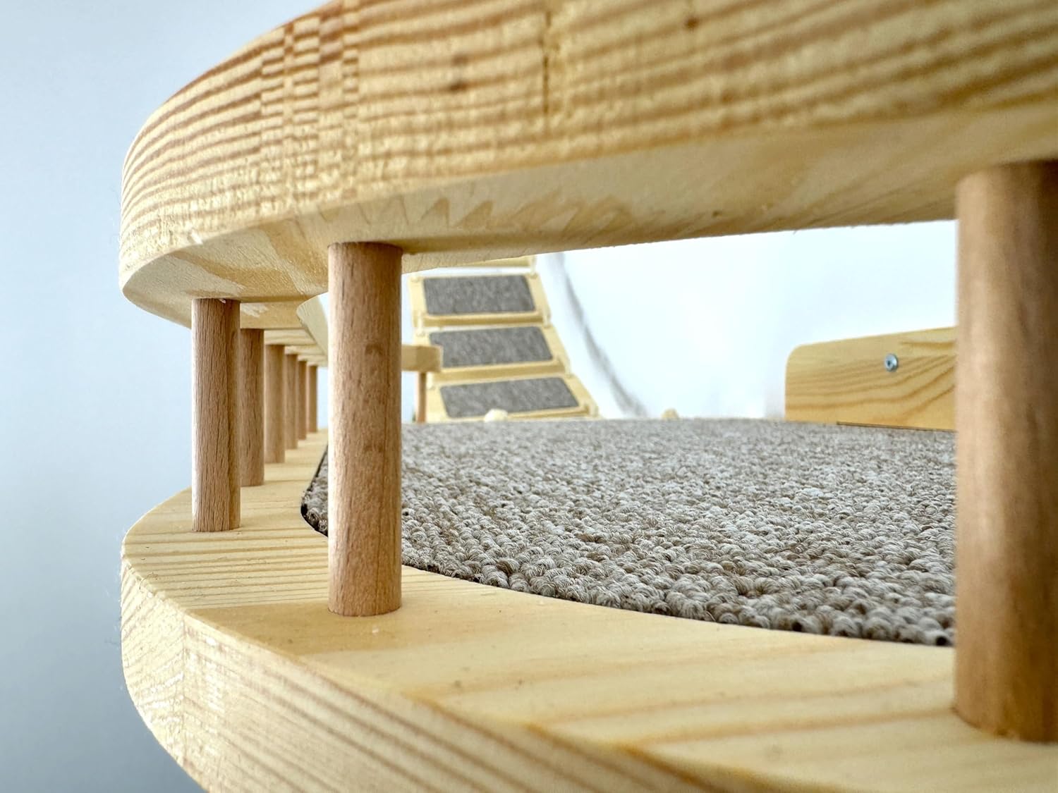 Mur d’escalade pour chat installée dans un intérieur moderne, combinant activité et confort.