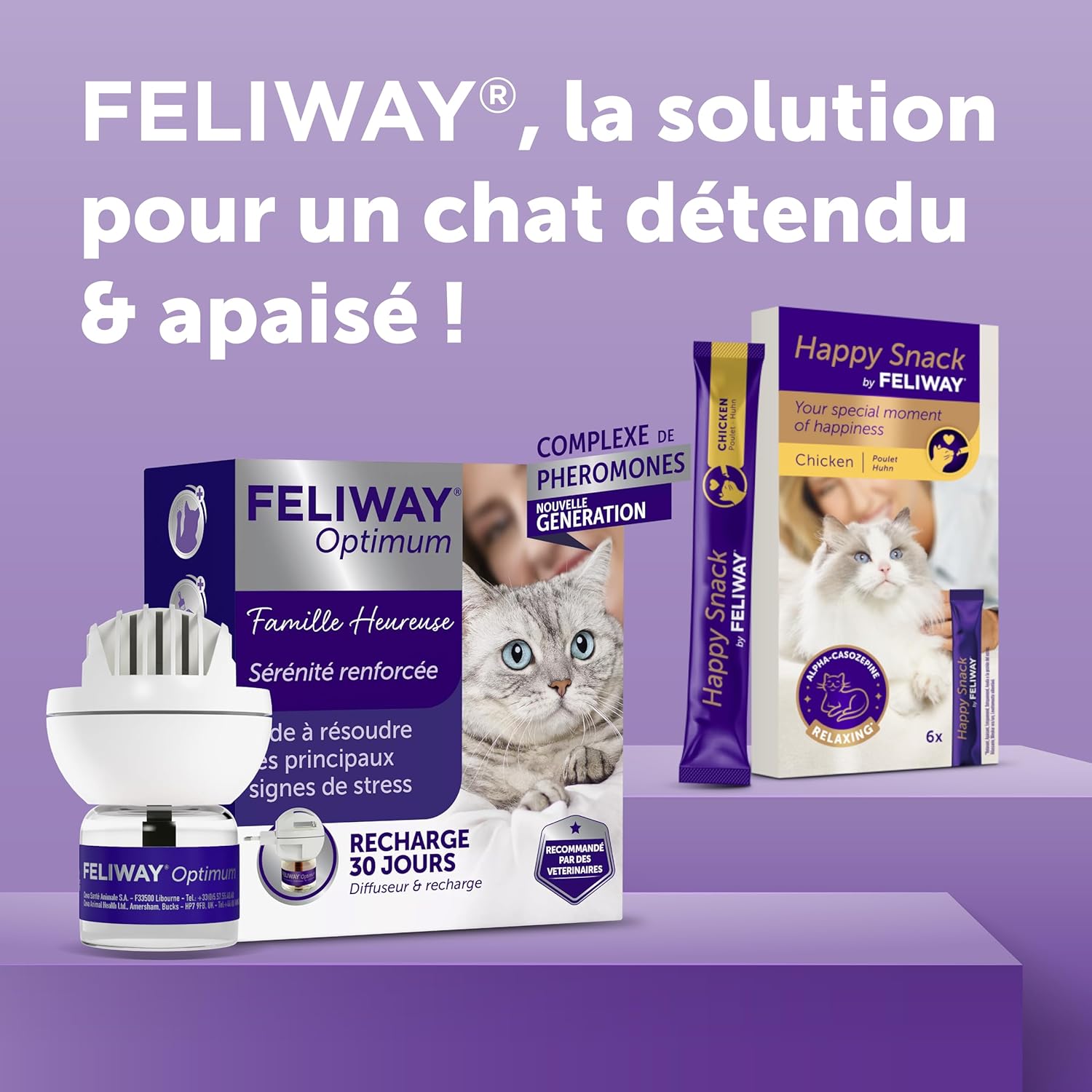 Diffuseur phéromones FELIWAY Optimum anti-stress 48 ml pour chat