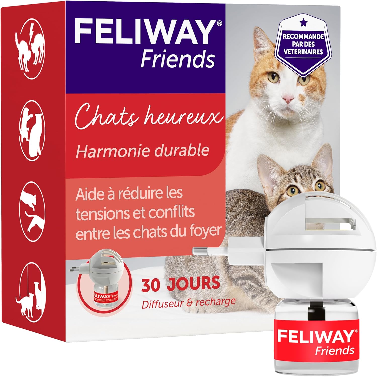 FELIWAY Friends utilisé dans un foyer multi-chats pour réduire les conflits