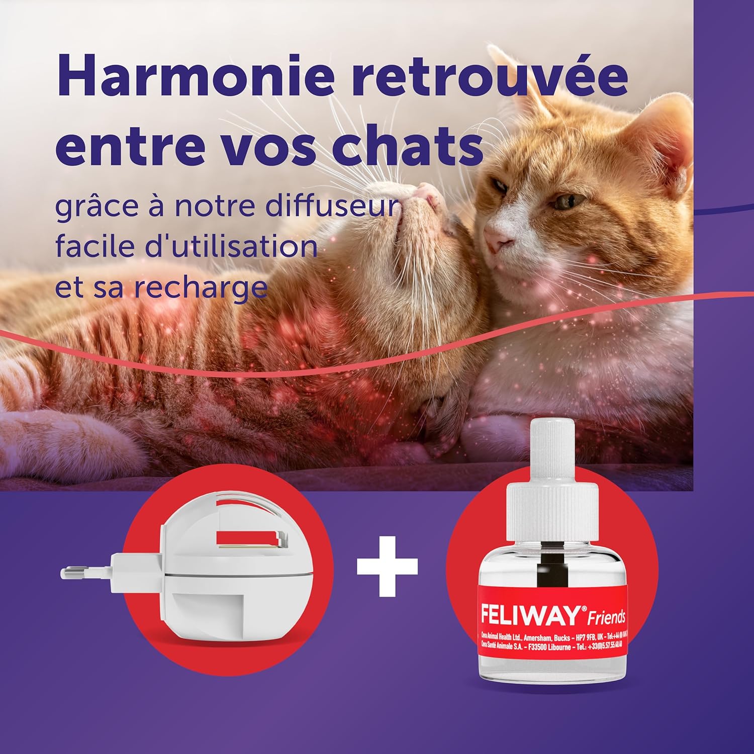 Recharge FELIWAY Friends 48 ml prête à être installée dans le diffuseur