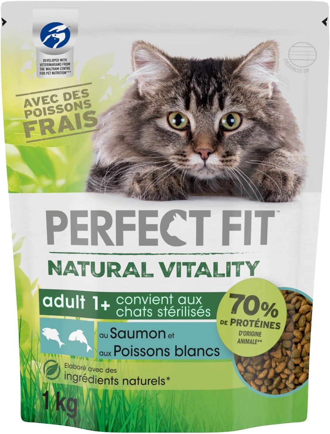 Lot 6 sacs croquettes saumon poissons blancs pour chat stérilisé