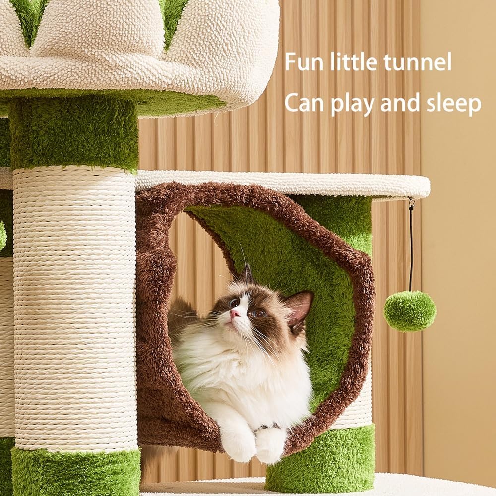 Zoom sur la peluche ultra douce des plateformes de l’arbre à chat YIORYO