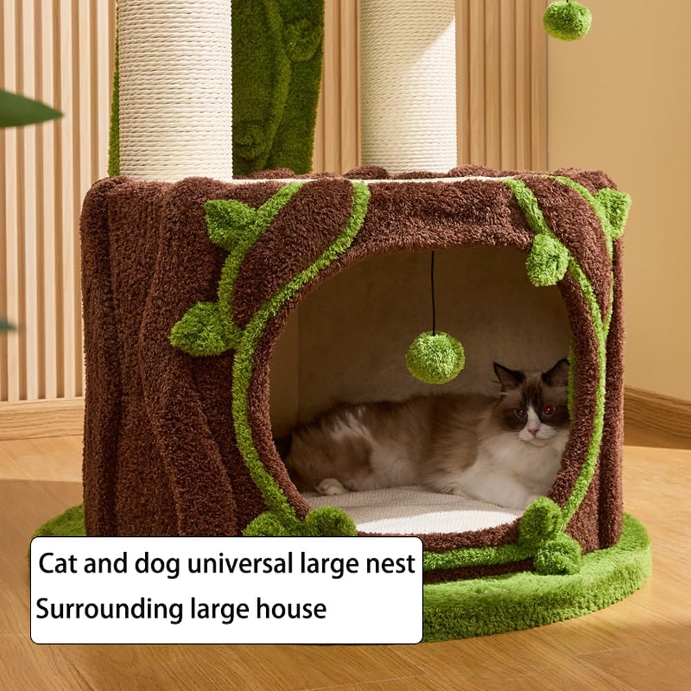 Maison fermée pour chat sur arbre à chat stable, confort et intimité assurés