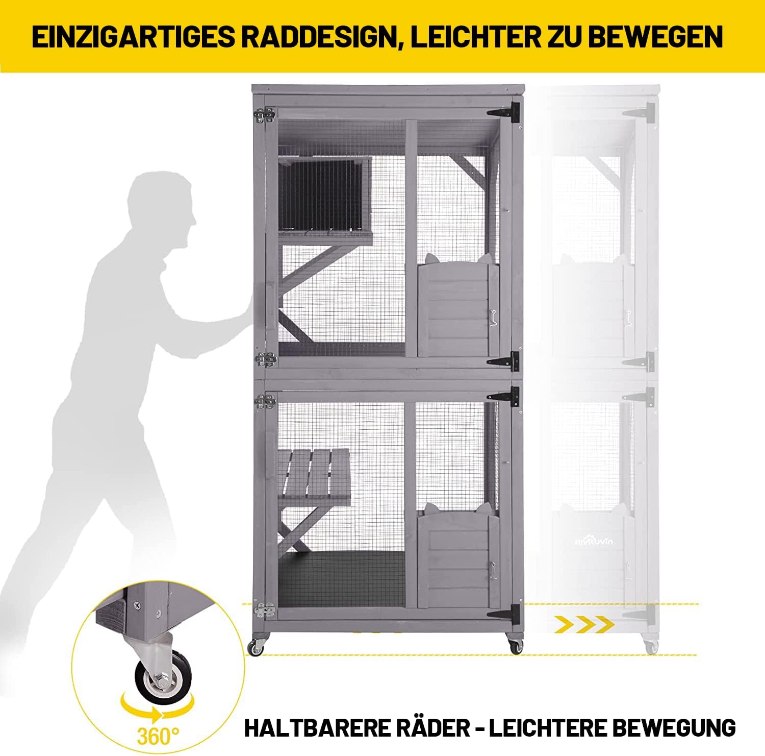 Maison pour chat extérieur/intérieur en bois massif solide