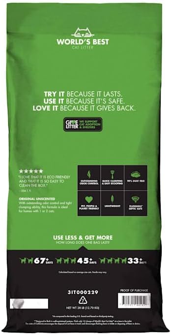 Litière biodégradable pour chats à pattes sensibles, format familial