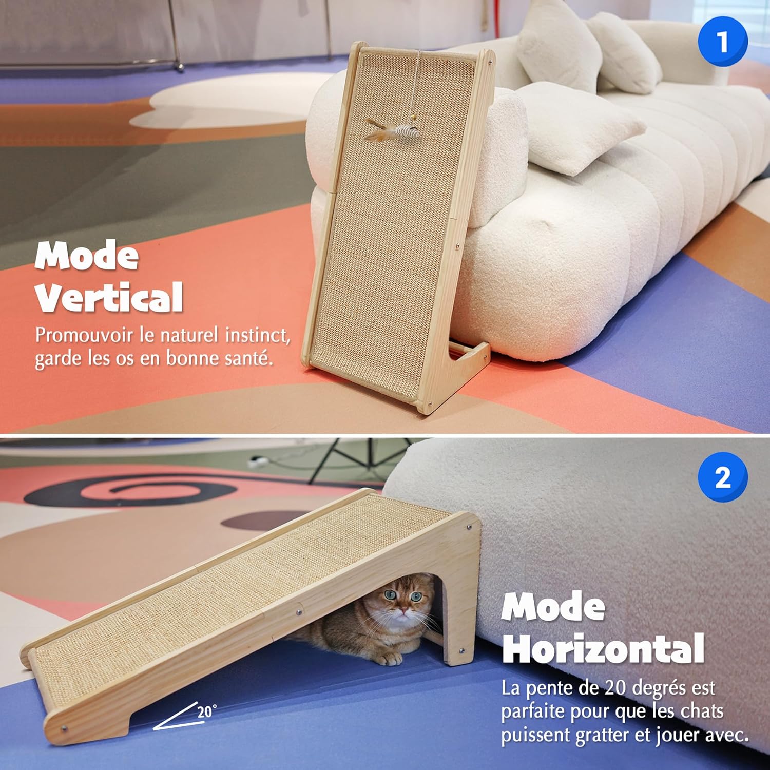 Accessoire pour chat beige minimaliste protégeant les meubles