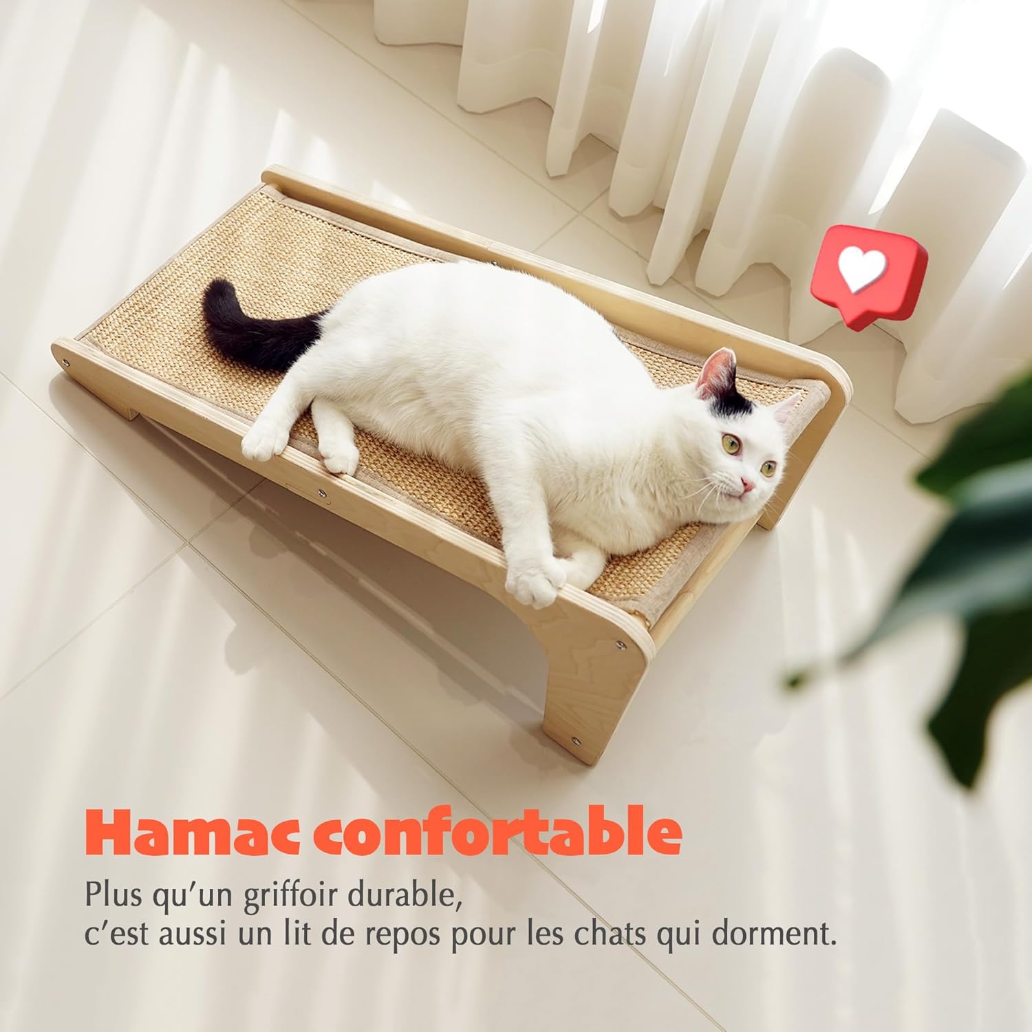 Griffoir sisal PETKARAY en forme de L pour chats d’intérieur