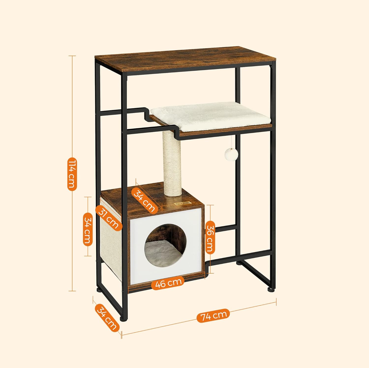 Niche moelleuse pour sieste féline et repos FEANDREA