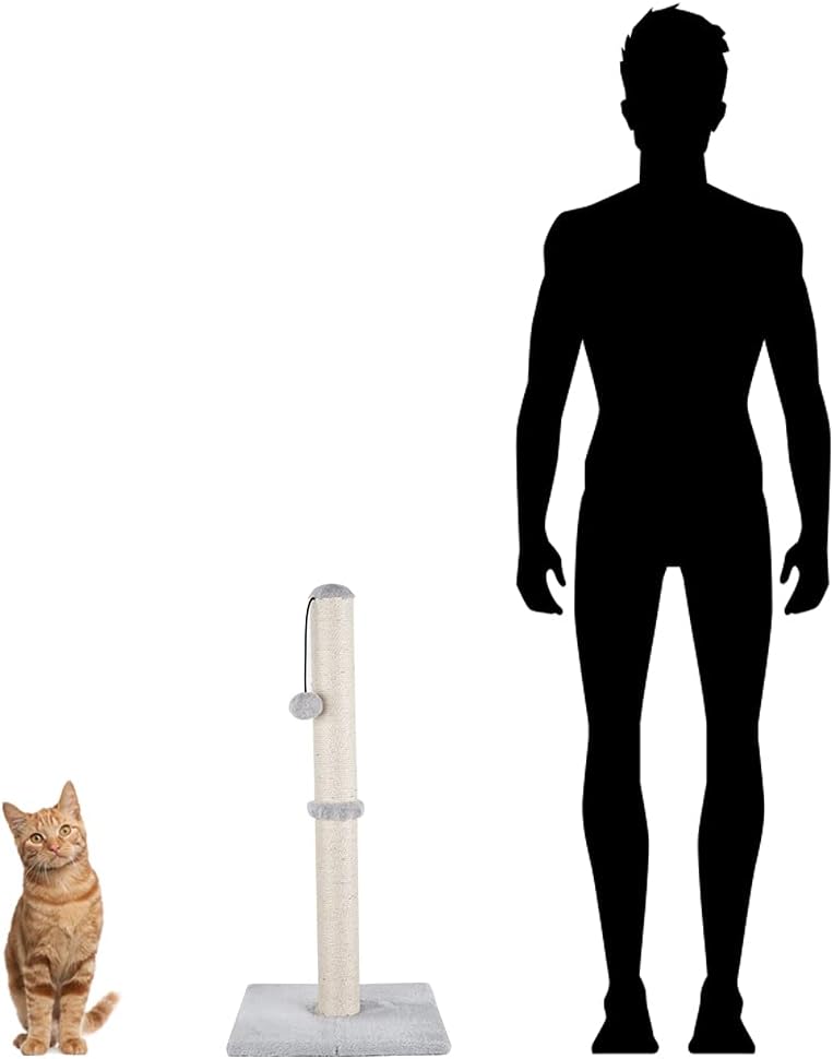 Griffoir pour chat Dimaka en sisal naturel et peluche douce