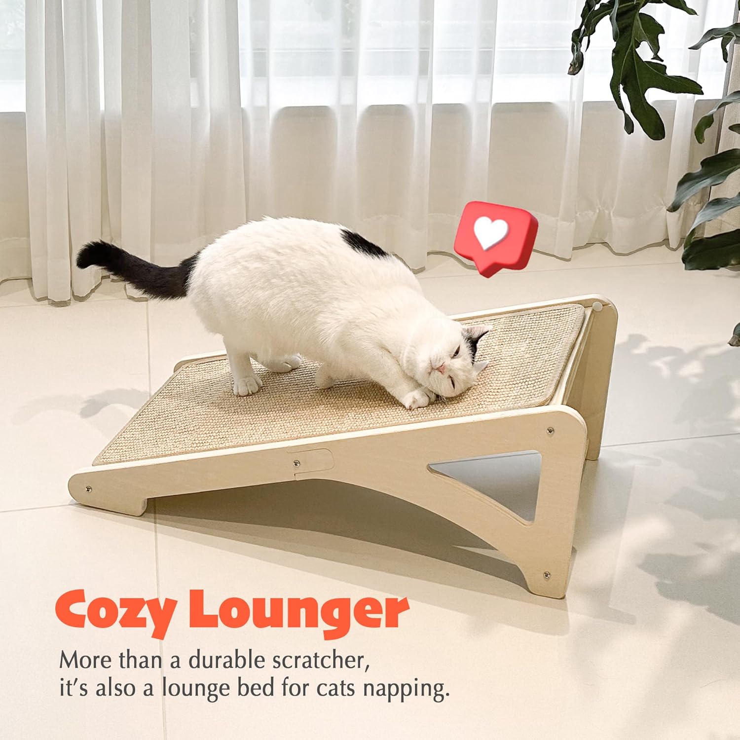 Griffoir pour chat PETKARAY en sisal naturel beige mural