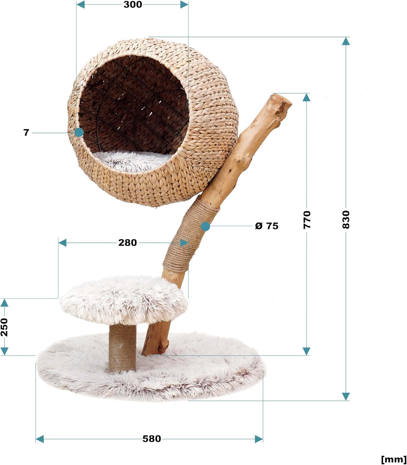 arbre griffoir stable pour chat avec base ronde antidérapante