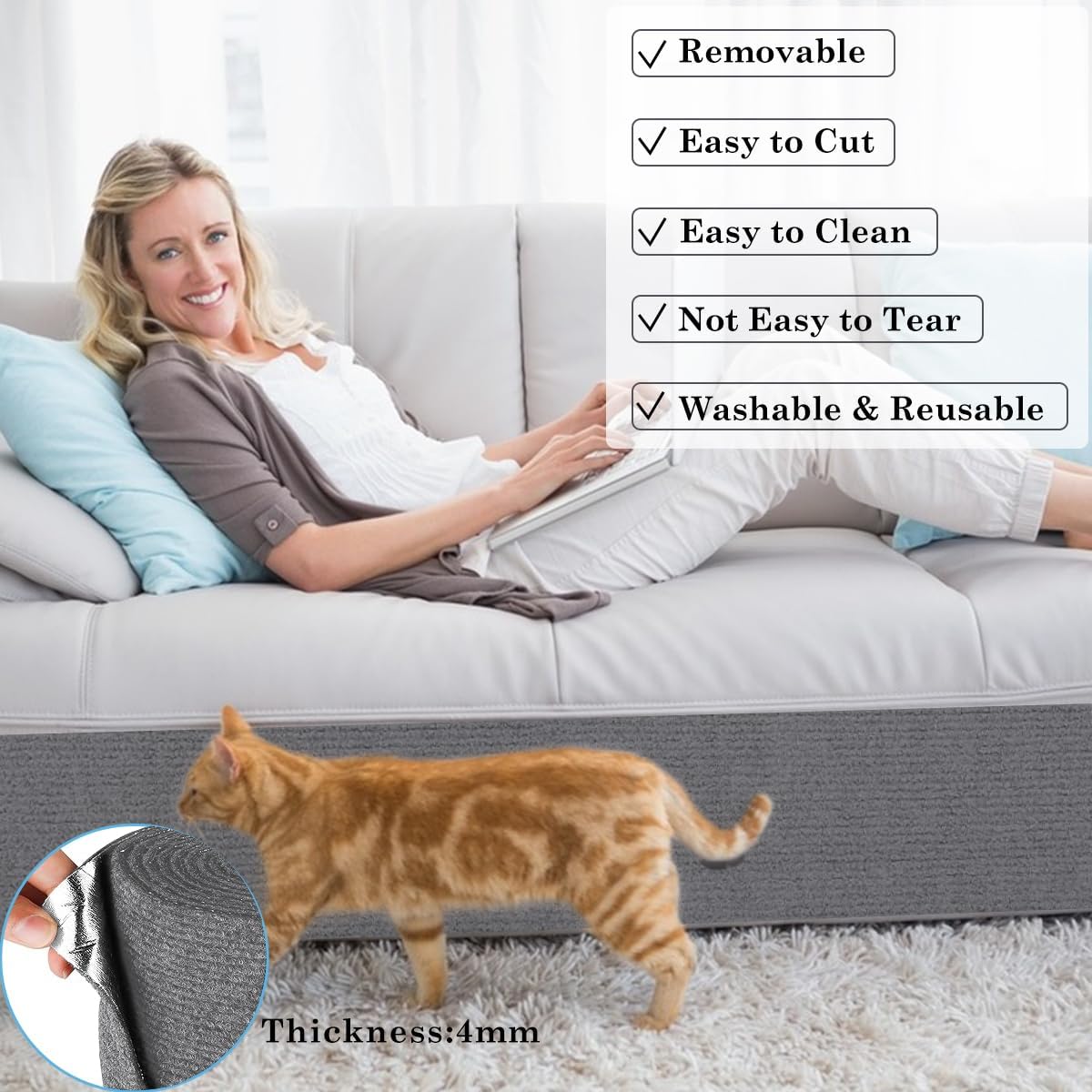 Grattoir chat polyvalent DIY auto-adhésif avec adhésifs