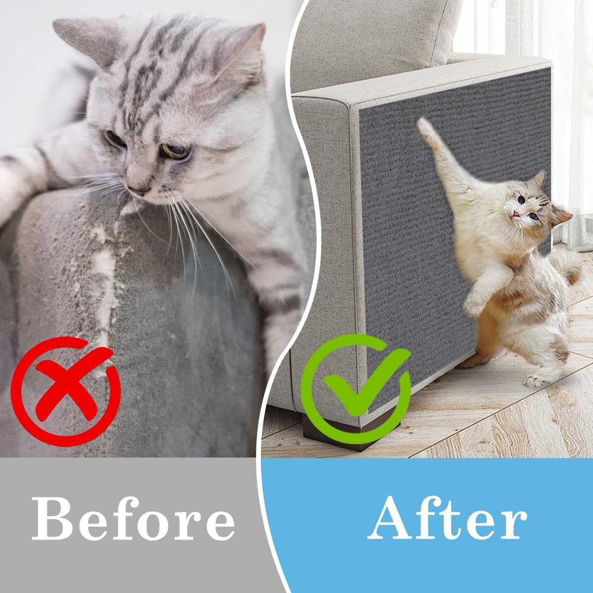 Protection canapé chat anti-griffe facile à installer
