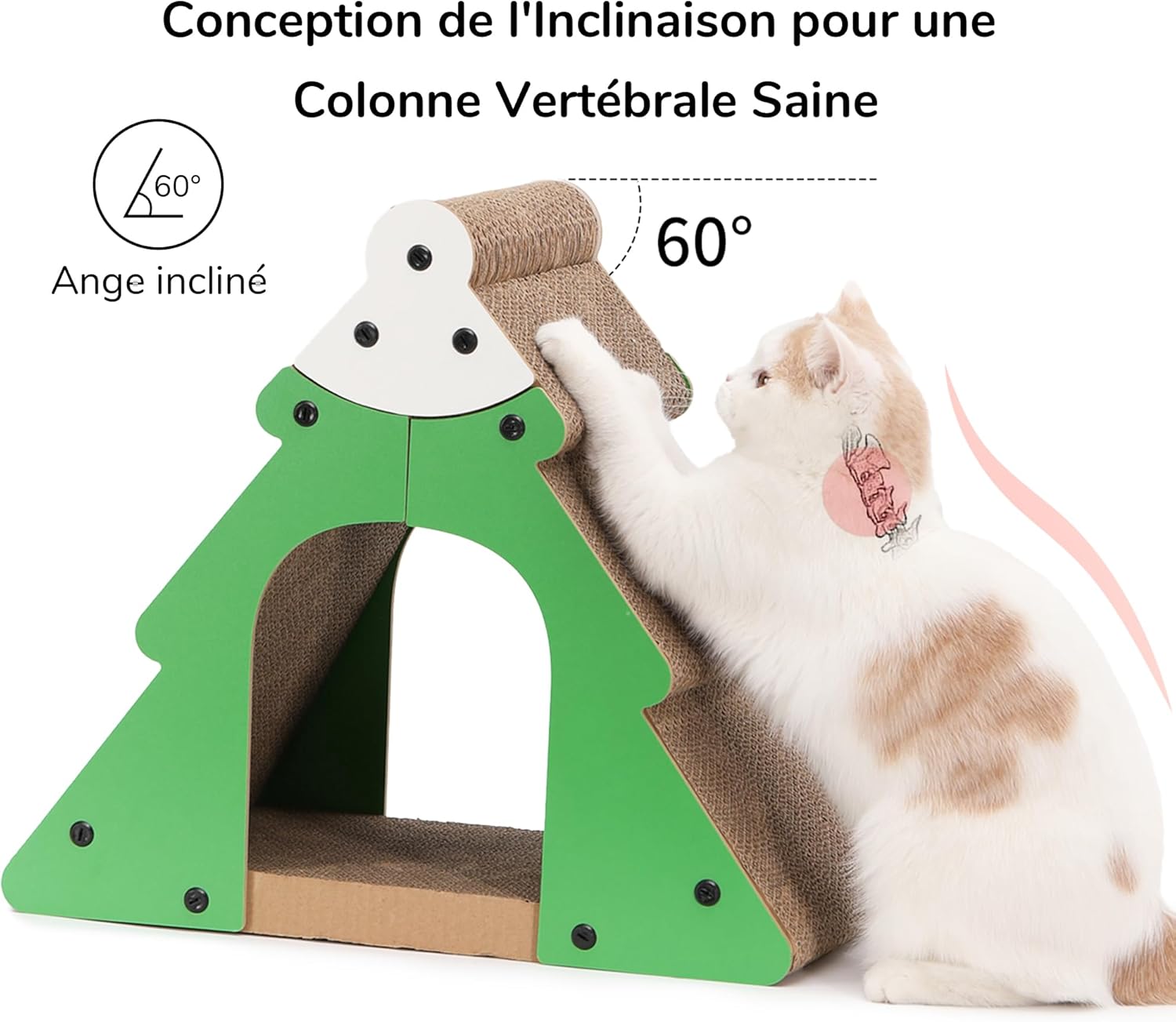 Tunnel maison pour chat en carton écologique FUKUMARU