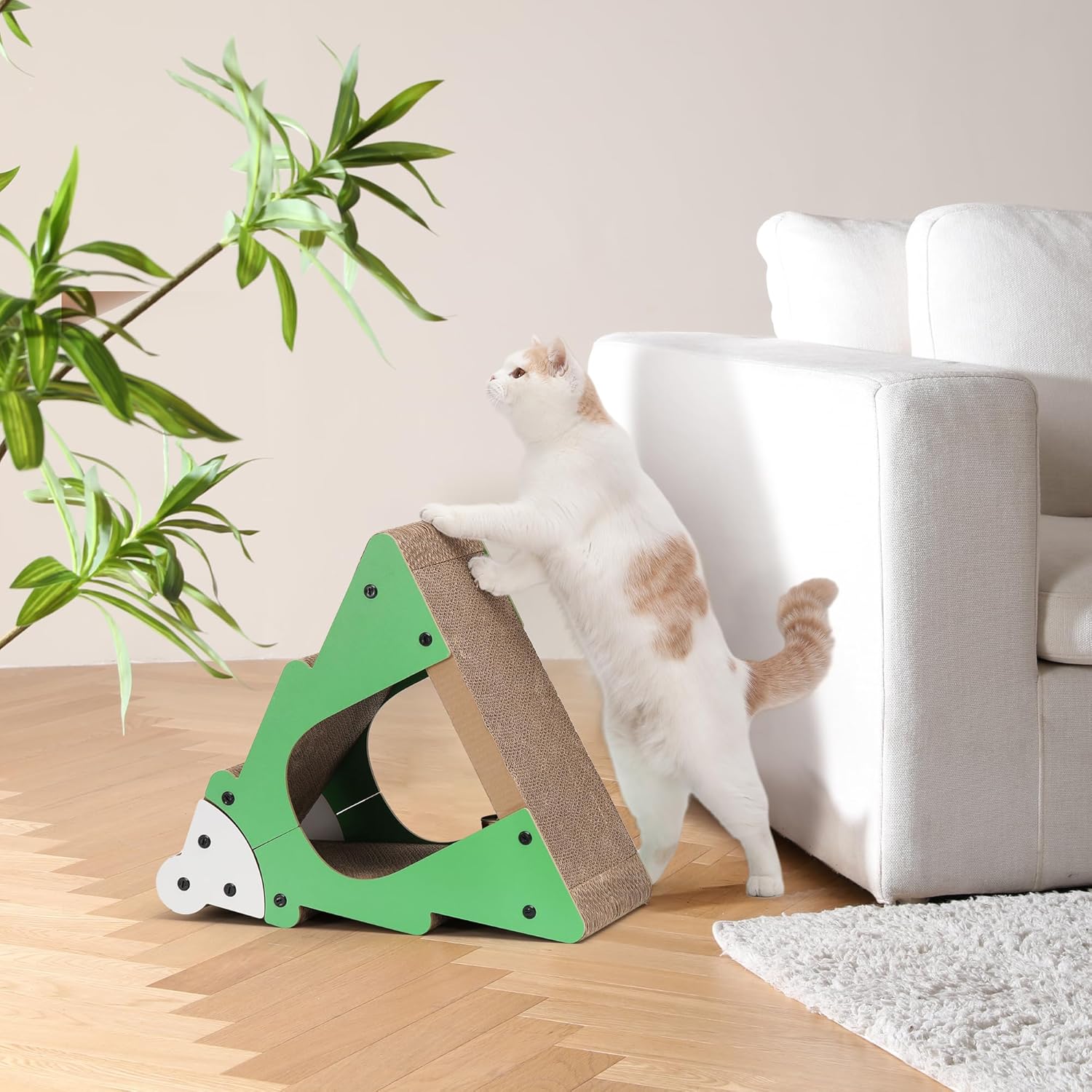 Griffoir pour chat FUKUMARU vert en forme d’arbre écologique