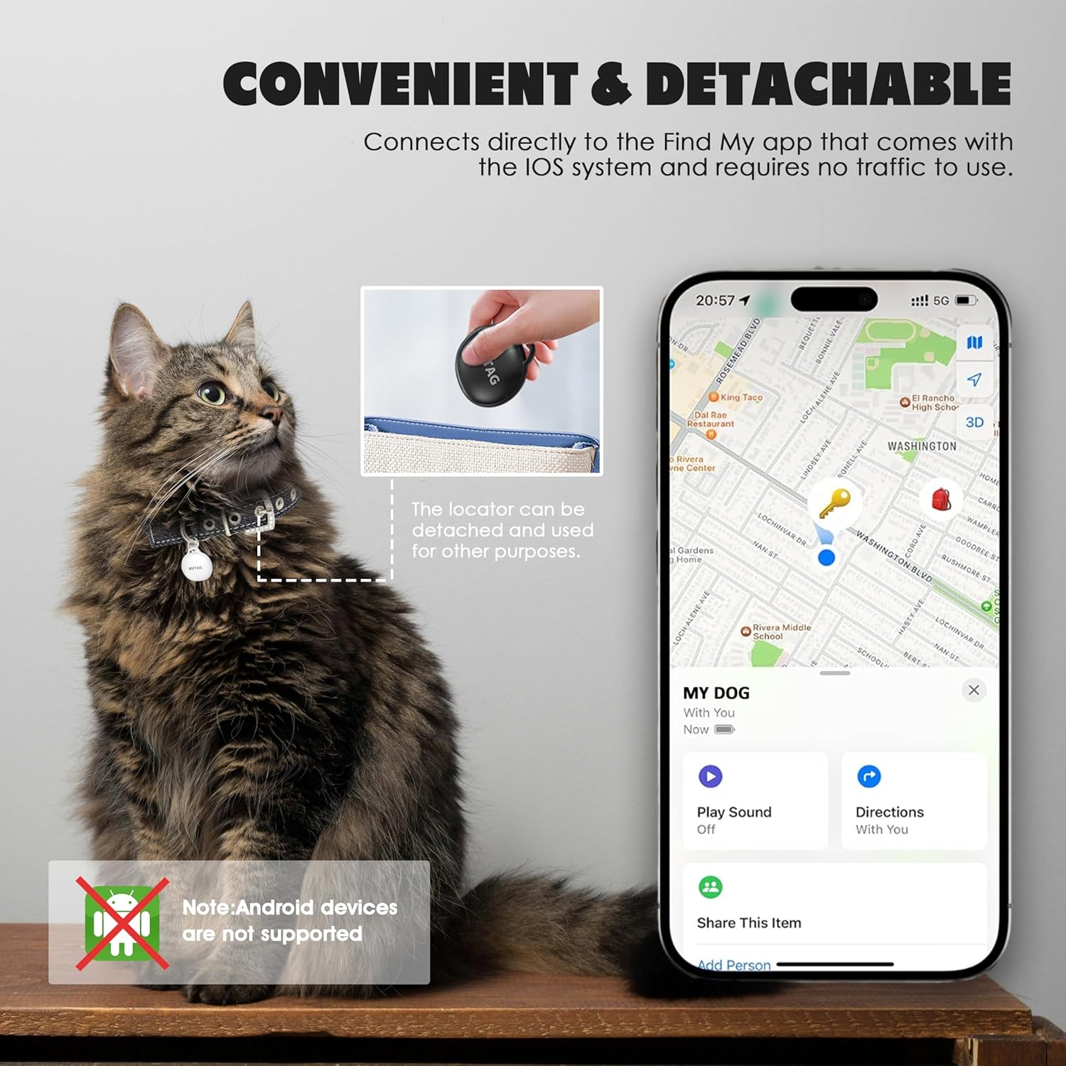 Collier sécurité chat avec suivi localisation temps réel