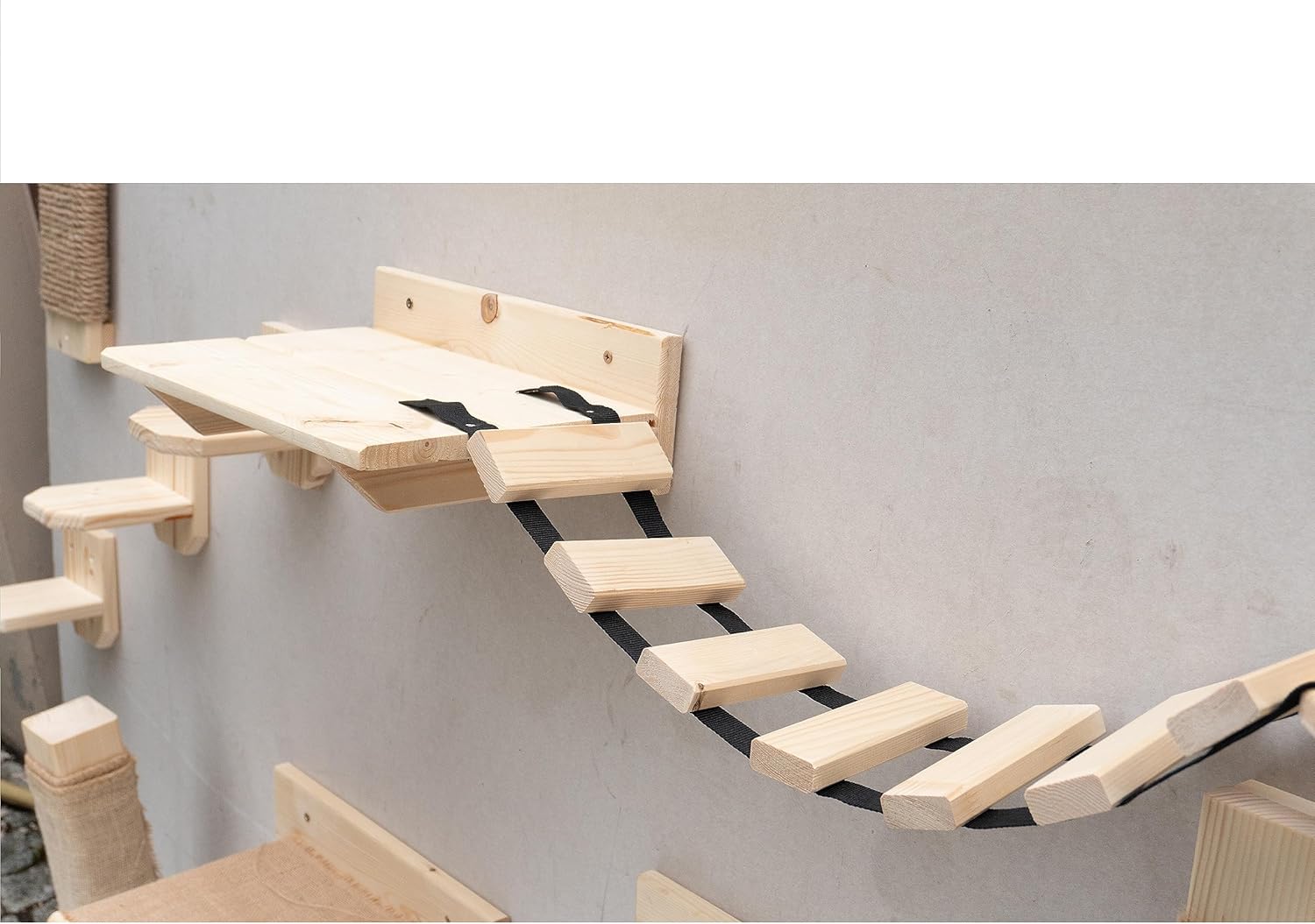 Kit d’escalade mural modulable style traditionnel marron