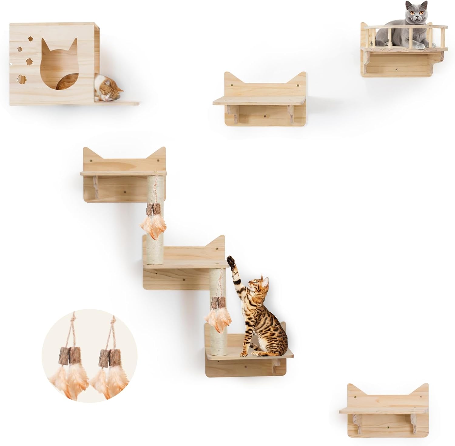 Griffoir et marches murales en sisal pour chat