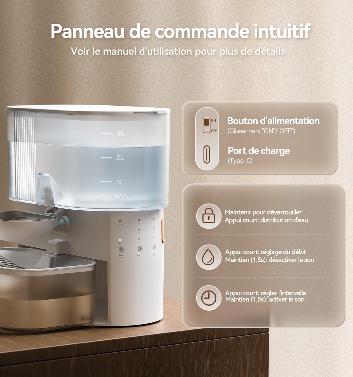 bol en acier inoxydable antibactérien fontaine chat FEELNEEDY